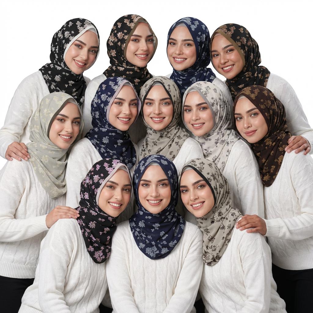 Hijab fabric and finished scarf